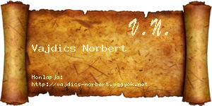 Vajdics Norbert névjegykártya